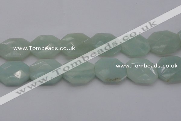 CAM370 15.5 inches 25*30mm faceted octagonal amazonite beads