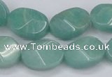 CAM411 15.5 inches 13*18mm wavy oval natural russian amazonite beads