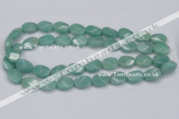 CAM411 15.5 inches 13*18mm wavy oval natural russian amazonite beads