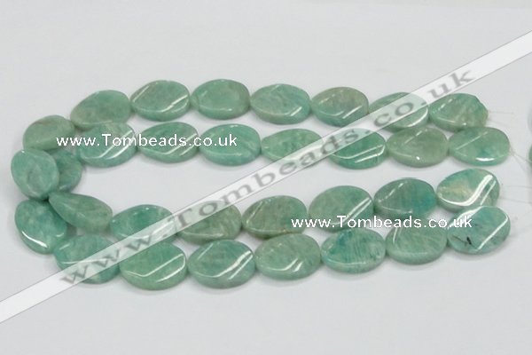 CAM414 15.5 inches 18*25mm twisted oval natural russian amazonite beads