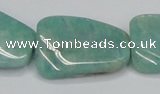 CAM415 22*30mm twisted rectangle natural russian amazonite beads