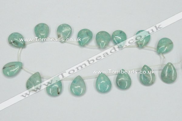 CAM417 15.5 inches 18*25mm flat teardrop natural russian amazonite beads