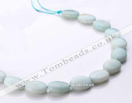 CAM42 15*20mm flat oval natural amazonite beads Wholesale