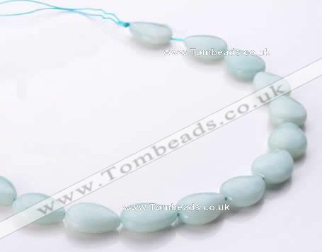 CAM49 flat teardrop 15*20mm natural amazonite beads Wholesale