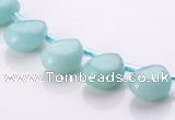 CAM52 8*11mm flat teardrop natural amazonite gemstone beads