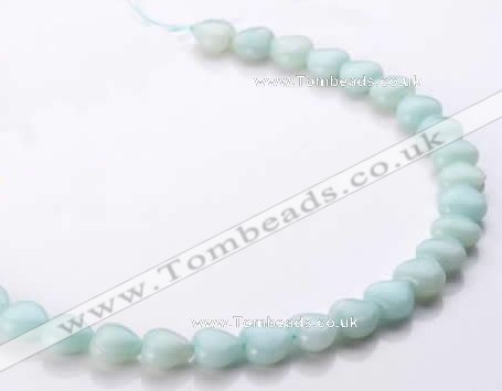 CAM54 heart 12*12mm natural amazonite gemstone beads Wholesale