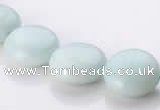 CAM59 14mm coin natural amazonite gemstone beads Wholesale