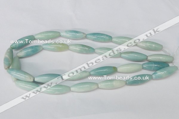 CAM603 15.5 inches 10*30mm rice Chinese amazonite gemstone beads