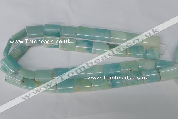 CAM606 15.5 inches 15*20mm flat tube Chinese amazonite beads