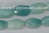 CAM609 15.5 inches 13*18mm faceted nugget Chinese amazonite beads