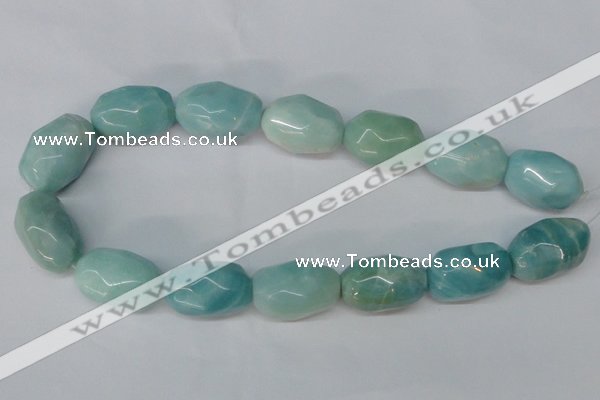 CAM610 15.5 inches 18*28mm faceted nugget Chinese amazonite beads