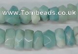 CAM611 15.5 inches 6*14mm faceted nugget Chinese amazonite beads