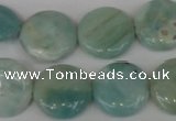 CAM620 15.5 inches 18mm flat round Chinese amazonite gemstone beads