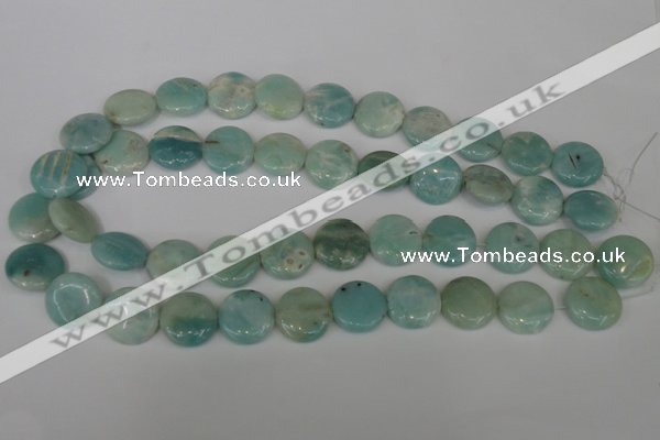 CAM620 15.5 inches 18mm flat round Chinese amazonite gemstone beads