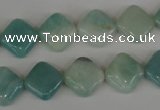 CAM626 15.5 inches 12*12mm diamond Chinese amazonite gemstone beads