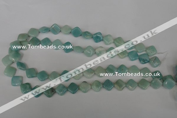 CAM626 15.5 inches 12*12mm diamond Chinese amazonite gemstone beads