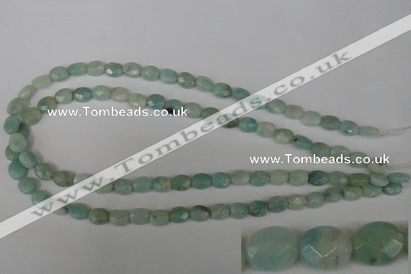 CAM632 15.5 inches 8*10mm faceted oval Chinese amazonite gemstone beads