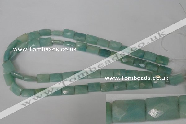 CAM633 15.5 inches 10*14mm faceted rectangle Chinese amazonite beads