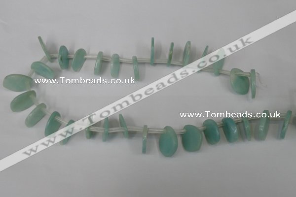 CAM635 Top-drilled 18*22mm leaf Chinese amazonite gemstone beads