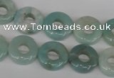 CAM636 15.5 inches 14mm donut Chinese amazonite gemstone beads