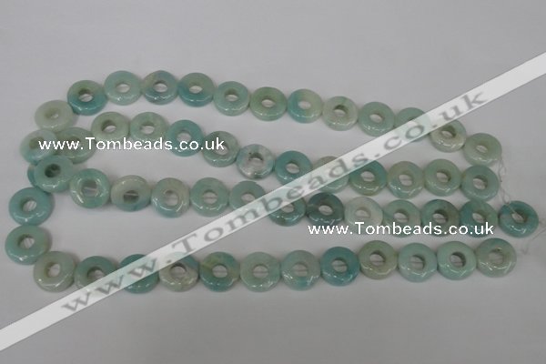 CAM636 15.5 inches 14mm donut Chinese amazonite gemstone beads