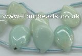 CAM651 Top-drilled 13*18mm flat teardrop amazonite beads