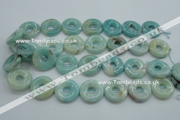 CAM653 15.5 inches 25mm donut amazonite beads wholesale