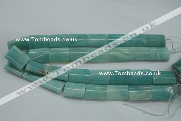 CAM672 15.5 inches 18*25mm flat tube amazonite gemstone beads