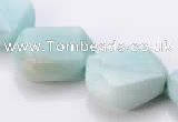 CAM73 20*20mm faceted rhombic natural amazonite beads Wholesale