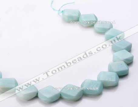 CAM73 20*20mm faceted rhombic natural amazonite beads Wholesale