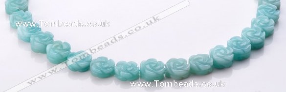 CAM78 5*12mm natural amazonite carved flower beads Wholesale