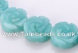 CAM79 natural amazonite 5*14mm carved flower beads Wholesale