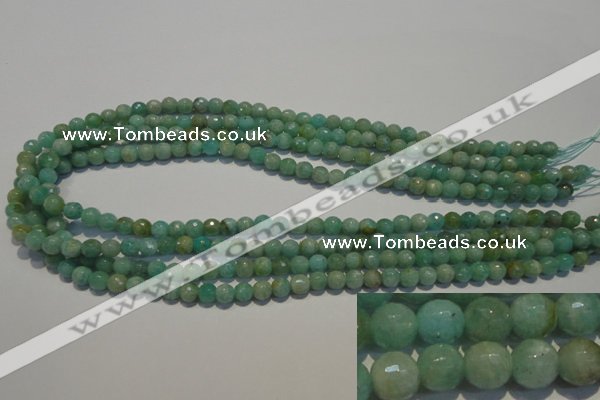 CAM811 15.5 inches 6mm faceted round Brazilian amazonite beads