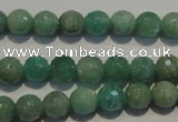 CAM812 15.5 inches 8mm faceted round Brazilian amazonite beads