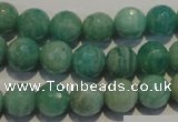 CAM814 15.5 inches 10mm faceted round Brazilian amazonite beads