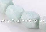 CAM85 faceted pebble 13*16mm natural amazonite beads wholesale