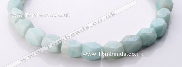 CAM85 faceted pebble 13*16mm natural amazonite beads wholesale