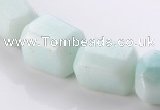 CAM86 16*17mm faceted pebble natural amazonite beads wholesale