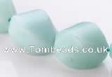 CAM87 17*21mm twisted pebble natural amazonite beads Wholesale