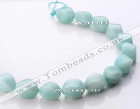 CAM87 17*21mm twisted pebble natural amazonite beads Wholesale