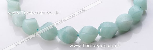 CAM88 15*20mm natural amazonite twisted pebble beads Wholesale