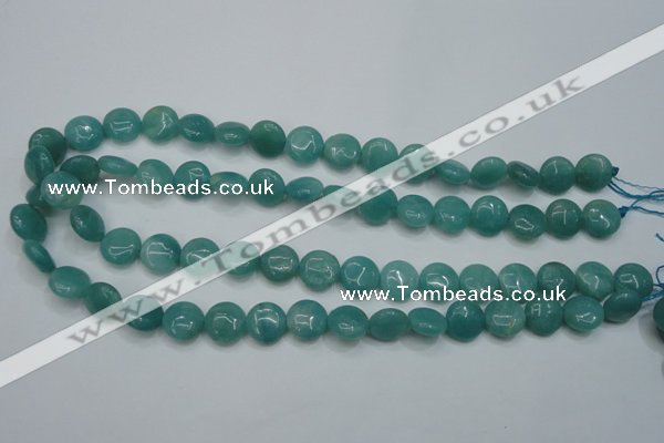 CAM915 15.5 inches 12mm flat round amazonite gemstone beads wholesale