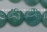 CAM919 15.5 inches 20mm flat round amazonite gemstone beads wholesale