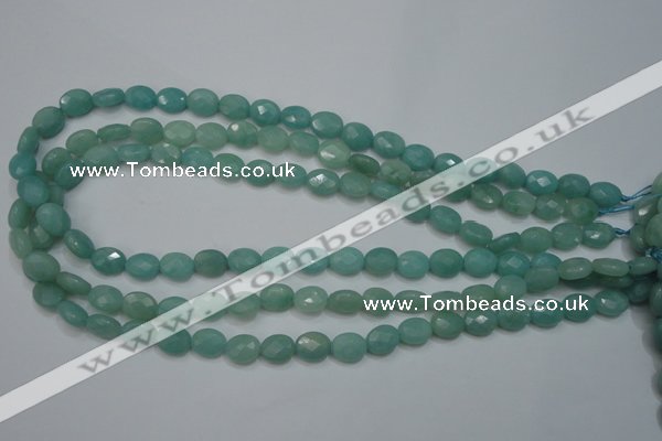 CAM950 15.5 inches 8*10mm faceted oval amazonite gemstone beads wholesale