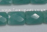 CAM963 15.5 inches 15*20mm faceted rectangle amazonite gemstone beads