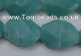 CAM968 15.5 inches 18*25mm twisted & faceted freefrom amazonite beads