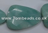 CAM970 15.5 inches 30*40mm faceted freefrom amazonite gemstone beads