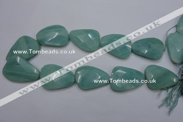 CAM970 15.5 inches 30*40mm faceted freefrom amazonite gemstone beads