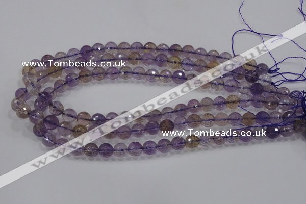 CAN10 15.5 inches 10mm faceted round natural ametrine gemstone beads