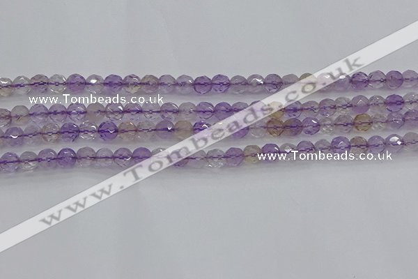 CAN106 15.5 inches 4.5mm faceted round ametrine gemstone beads